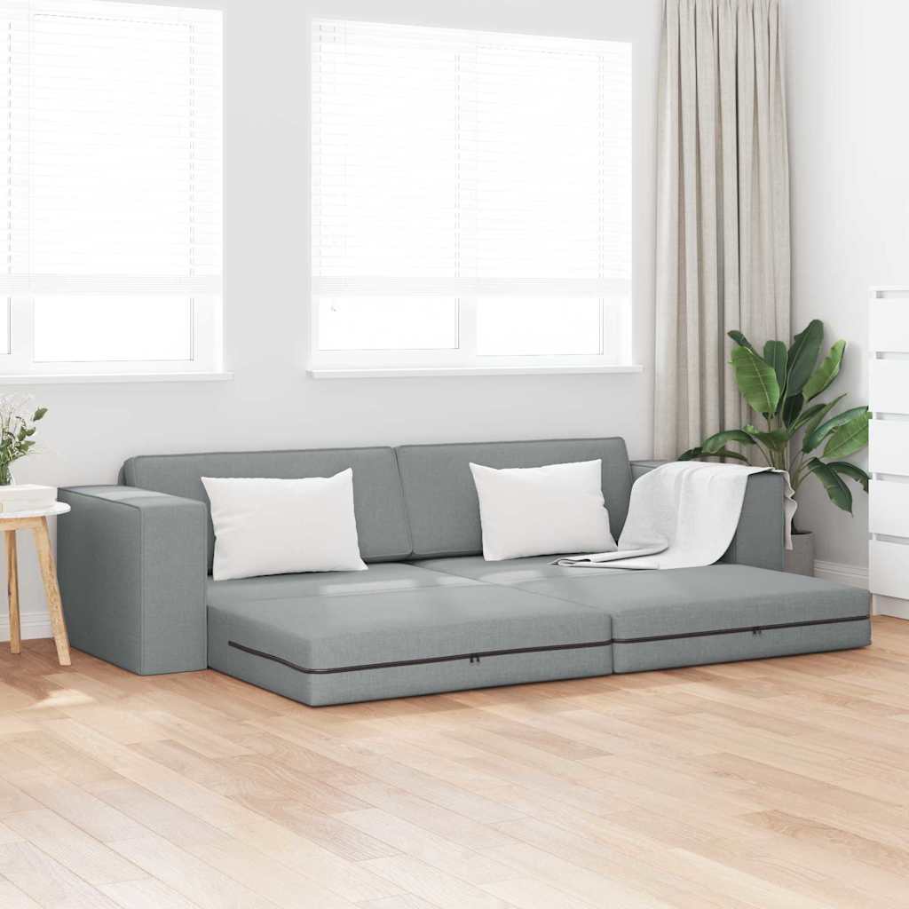 Floor sofa postelja Svetlo siva 245 x 78 x 77 cm blago
