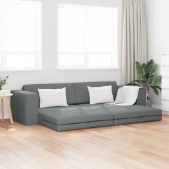 Floor sofa postelja Temno siva 245 x 78 x 77 cm blago