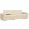 Floor sofa postelja krema 245 x 78 x 77 cm blago