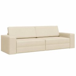 Floor sofa postelja krema 245 x 78 x 77 cm blago