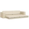 Floor sofa postelja krema 245 x 78 x 77 cm blago