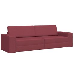 Floor sofa postelja vinsko rdeča 245 x 78 x 77 cm blago