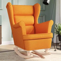 Gugalni stol Temno rumena 74x90x102 cm Tkanina