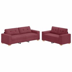 Kavčna garnitura 2 pcs Vinorodna rdeča 221 x 78 x 80 cm