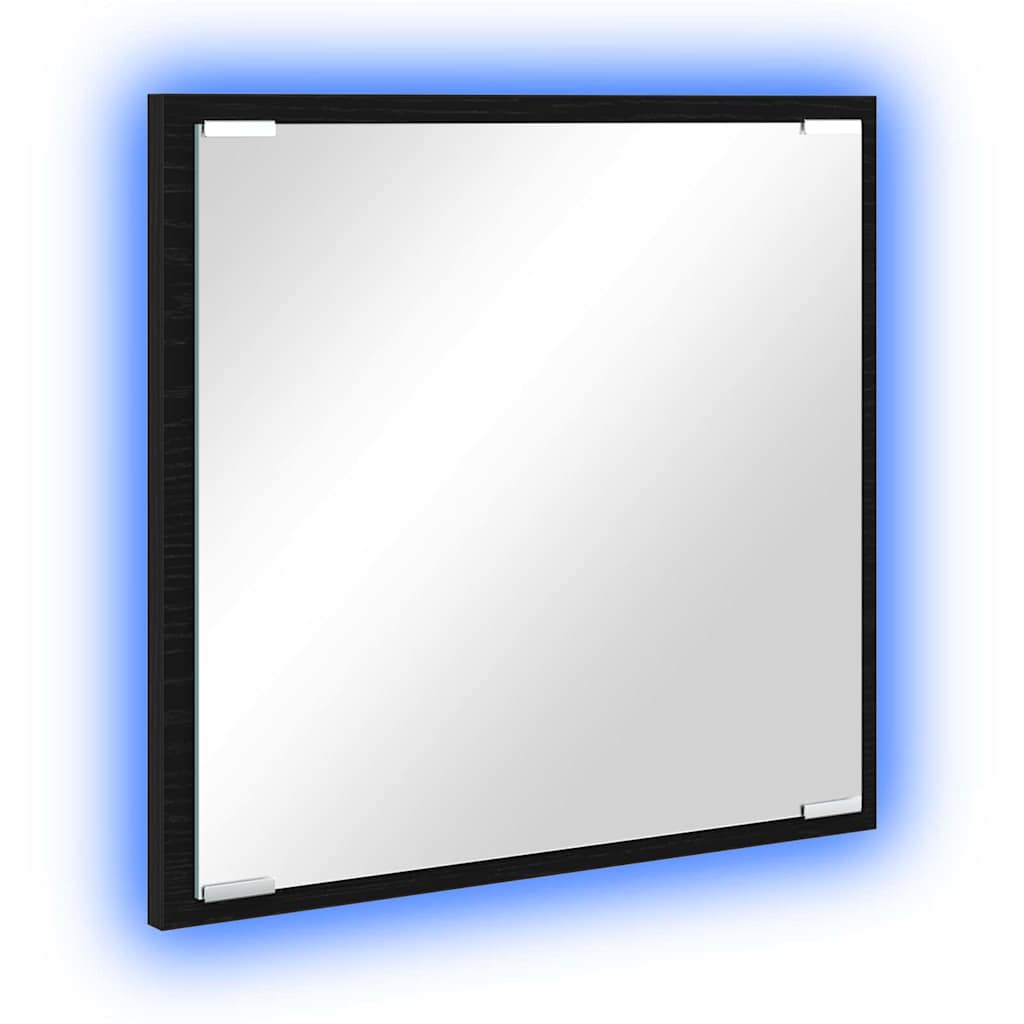 LED kopalniško ogledalo z ogledalom Črni hrast 40 x 8.5 x 37 cm