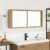 LED ogledalna omarica s polico artisan hrast 100 x 12 x 45 cm