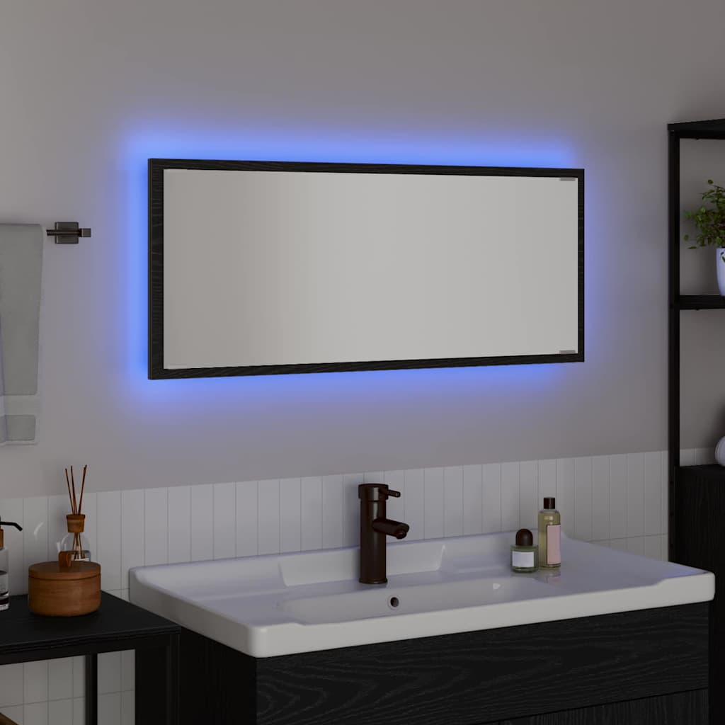 Ogledalo Črni hrast 90 x 8.5 x 37 cm Konstruiran les