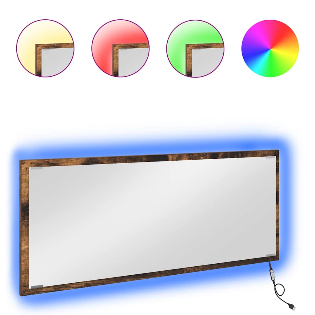 Ogledalo Dimljeni hrast 90 x 8.5 x 37 cm Konstruiran les