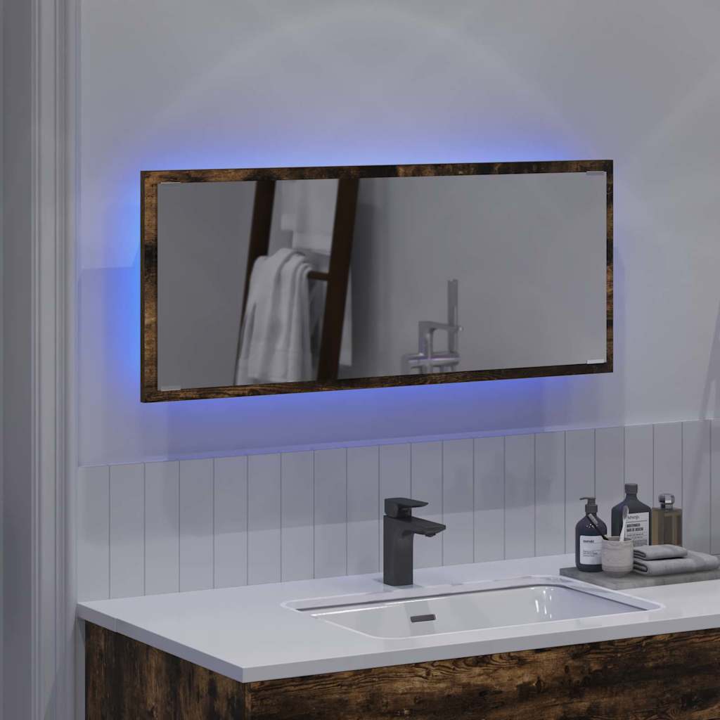 Ogledalo Dimljeni hrast 90 x 8.5 x 37 cm Konstruiran les