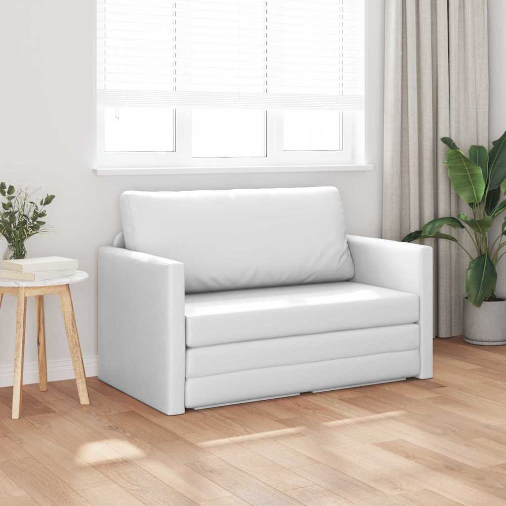Sofa postelja Bela 124 x 71 x 78 cm Umetno usnje