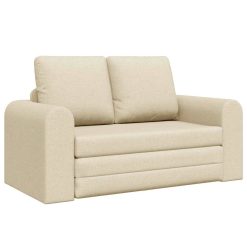 Sofa postelja krema 148 x 71 x 83 cm blago