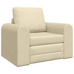 Sofa postelja krema 98 x 71 x 83 cm blago