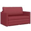 Sofa postelja vinsko rdeča 124 x 71 x 78 cm Umetno usnje