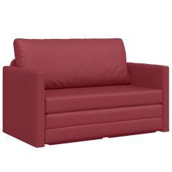 Sofa postelja vinsko rdeča 124 x 71 x 78 cm Umetno usnje