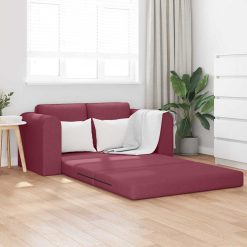 Sofa postelja vinsko rdeča 148 x 71 x 83 cm blago