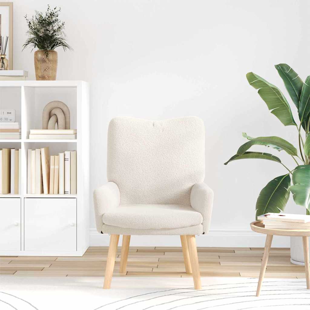 Sproščujoč stol krema 63 x 67 x 94 cm blago