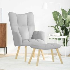 Sprostitveni stol s podnožnikom Cloud Grey Fabric