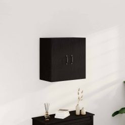 Stenska omarica črn hrast 60x31x60 cm inženirski les