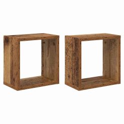 Stenske police 2 pcs Star les 26 x 15 x 26 cm Konstruiran les