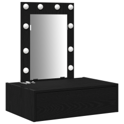 Toaletna mizica s predalom Črna 60 x 40 x 70 cm Konstruiran les