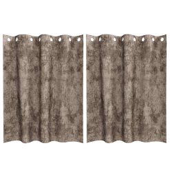 Zavesa z zavesami 2 pcs Kapučino 140 x 140 cm Žamet