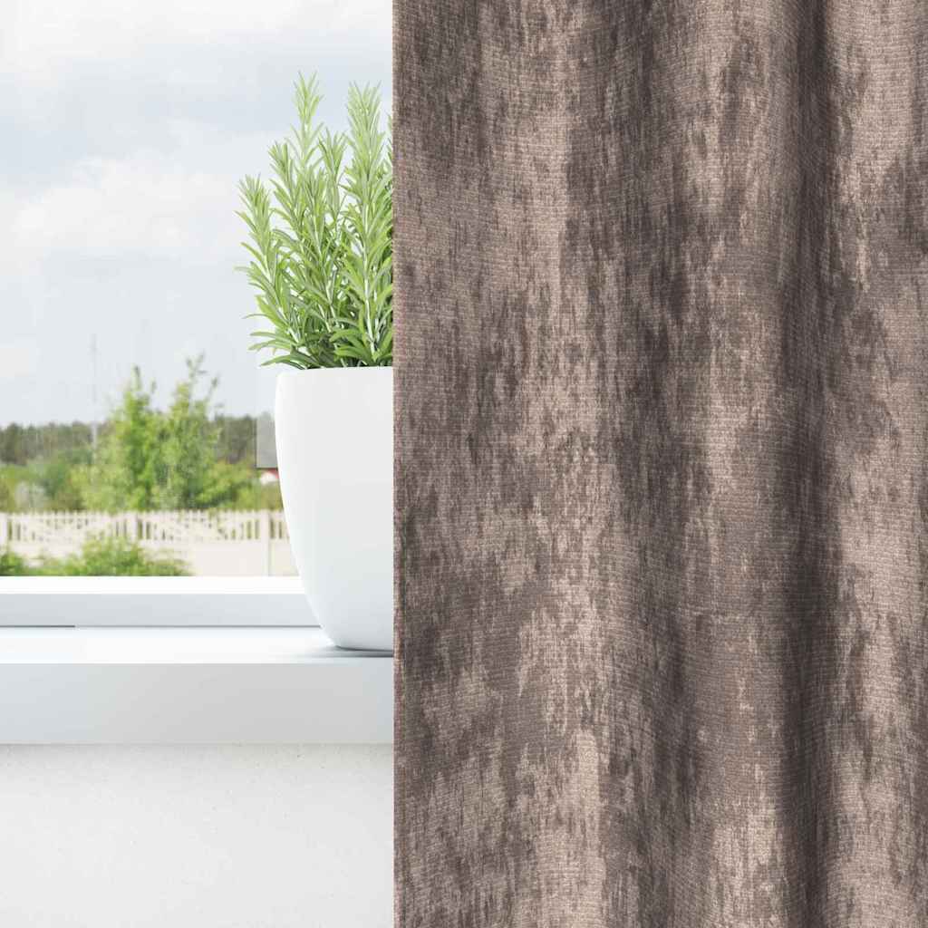 Zavesa z zavesami 2 pcs Kapučino 140 x 140 cm Žamet