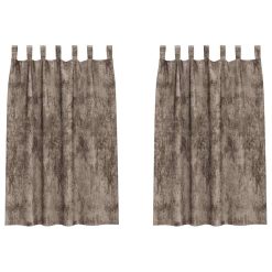 Zavesa z zavesami 2 pcs Kapučino 175 x 140 cm Žamet