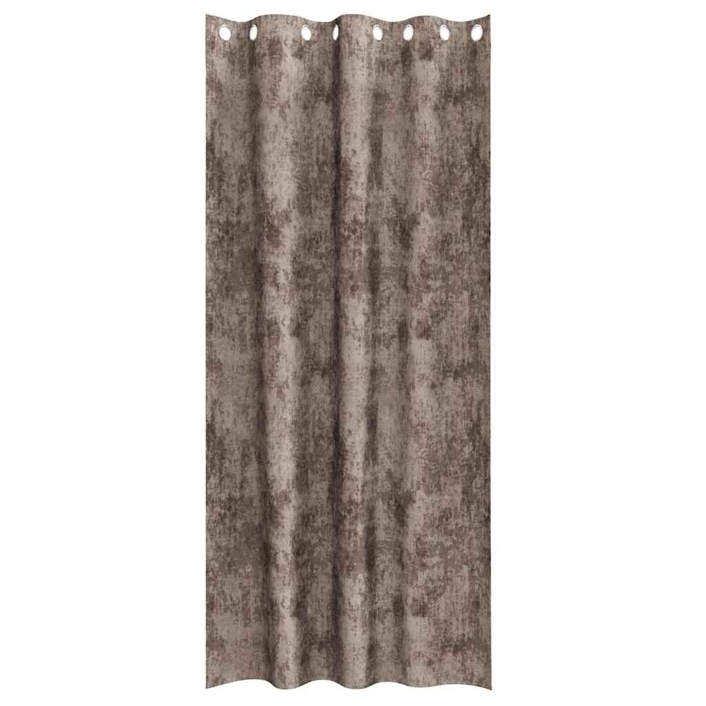 Zavesa z zavesami 2 pcs Kapučino 225 x 140 cm Žamet