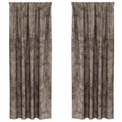 Zavesa z zavesami 2 pcs Kapučino 245 x 140 cm Žamet