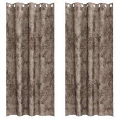 Zavesa z zavesami 2 pcs Kapučino 245 x 140 cm Žamet