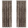 Zavesa z zavesami 2 pcs Kapučino 260 x 140 cm Žamet