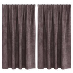Zavesa z zavesami 2 pcs Rjava 140 x 140 cm Žamet