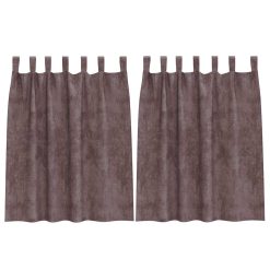 Zavesa z zavesami 2 pcs Rjava 140 x 140 cm Žamet