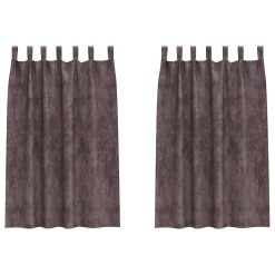 Zavesa z zavesami 2 pcs Rjava 175 x 140 cm Žamet