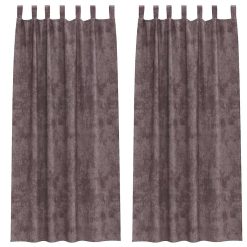Zavesa z zavesami 2 pcs Rjava 225 x 140 cm Žamet