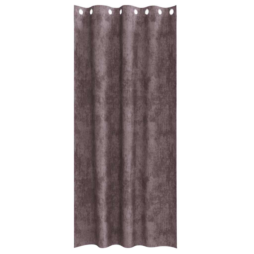 Zavesa z zavesami 2 pcs Rjava 245 x 140 cm Žamet