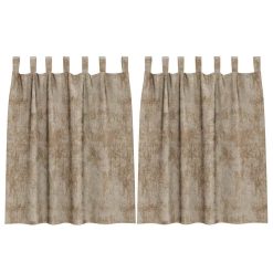 Zavesa z zavesami 2 pcs Šampanjec 140 x 140 cm Žamet