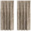 Zavesa z zavesami 2 pcs Šampanjec 175 x 140 cm Žamet