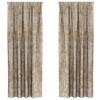 Zavesa z zavesami 2 pcs Šampanjec 225 x 140 cm Žamet