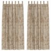 Zavesa z zavesami 2 pcs Šampanjec 245 x 140 cm Žamet
