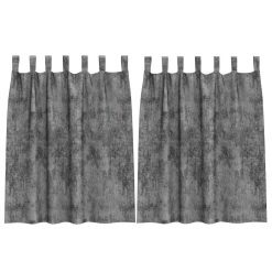 Zavesa z zavesami 2 pcs Siva 140 x 140 cm Žamet
