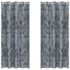 Zavesa z zavesami 2 pcs Siva 245 x 140 cm Žamet