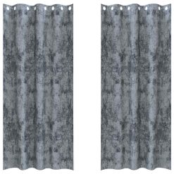 Zavesa z zavesami 2 pcs Siva 260 x 140 cm Žamet