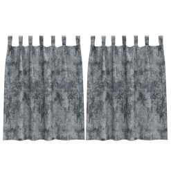Zavesa z zavesami 2 pcs Srebrno siva 140 x 140 cm Žamet
