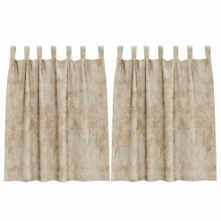 Zavesa z zavesami 2 pcs krema 140 x 140 cm Žamet