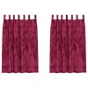 Zavesa z zavesami 2 pcs vinsko rdeča 175 x 140 cm Žamet