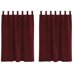 Zavese z zavesami 2 pcs vinsko rdeča 140 x 140 cm Žamet