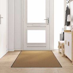 Doormat Drugo Krema in črna 120 x 300 cm Poliamid in PVC