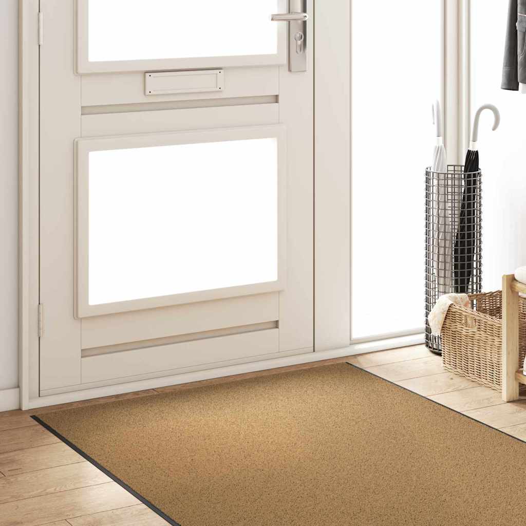 Doormat Drugo Krema in črna 120 x 400 cm Poliamid in PVC