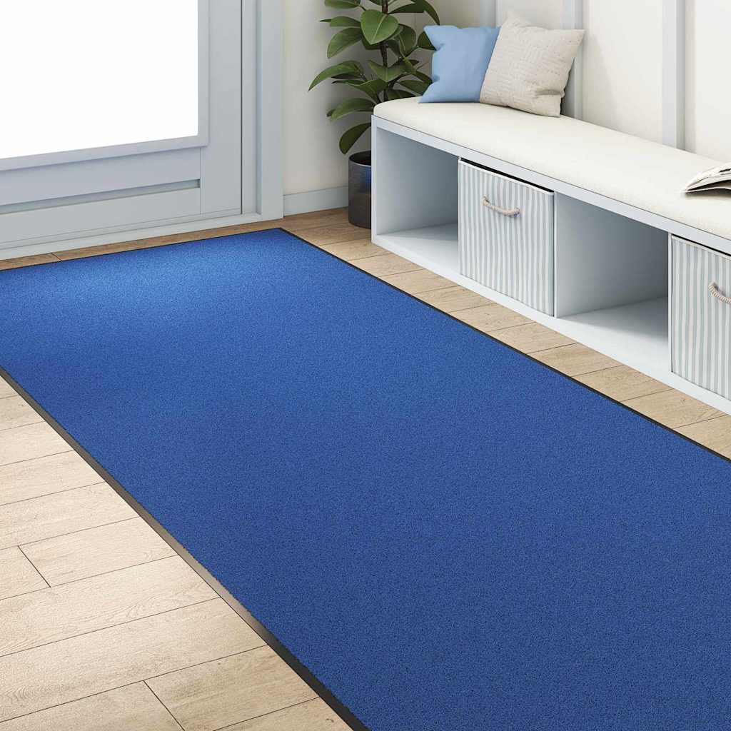Doormat Drugo Modra in črna 120 x 250 cm Poliamid in PVC